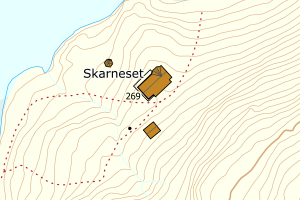 Kartbilde fra WMS-tjeneste av avviket
