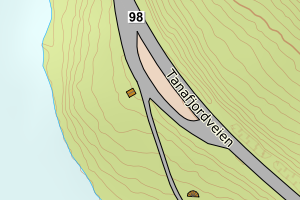 Kartbilde fra WMS-tjeneste av avviket