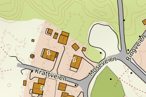 Kartbilde fra WMS-tjeneste av avviket