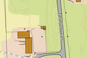 Kartbilde fra WMS-tjeneste av avviket