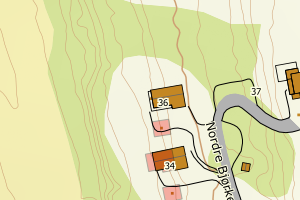 Kartbilde fra WMS-tjeneste av avviket