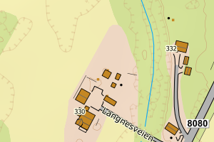 Kartbilde fra WMS-tjeneste av avviket