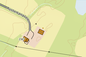 Kartbilde fra WMS-tjeneste av avviket