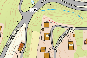 Kartbilde fra WMS-tjeneste av avviket