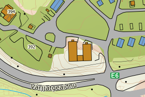 Kartbilde fra WMS-tjeneste av avviket