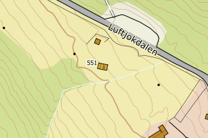 Kartbilde fra WMS-tjeneste av avviket