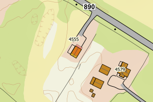 Kartbilde fra WMS-tjeneste av avviket