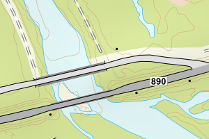 Kartbilde fra WMS-tjeneste av avviket