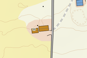 Kartbilde fra WMS-tjeneste av avviket