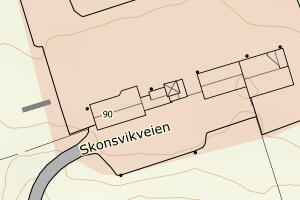 Kartbilde fra WMS-tjeneste av avviket