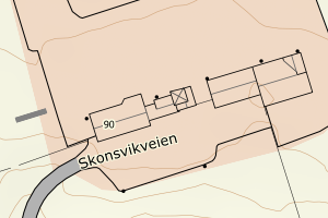 Kartbilde fra WMS-tjeneste av avviket