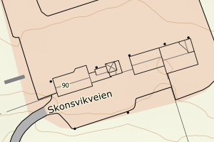 Kartbilde fra WMS-tjeneste av avviket