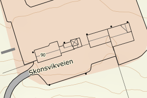 Kartbilde fra WMS-tjeneste av avviket