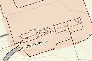 Kartbilde fra WMS-tjeneste av avviket