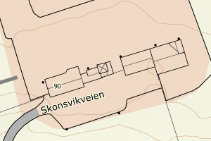 Kartbilde fra WMS-tjeneste av avviket