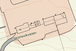 Kartbilde fra WMS-tjeneste av avviket