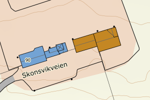 Kartbilde fra WMS-tjeneste av avviket