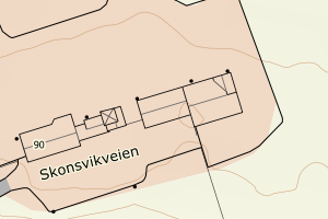 Kartbilde fra WMS-tjeneste av avviket