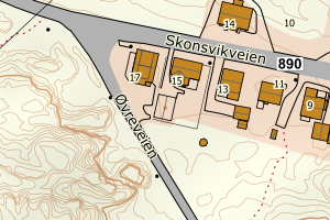 Kartbilde fra WMS-tjeneste av avviket