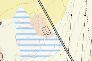 Kartbilde fra WMS-tjeneste av avviket