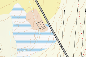 Kartbilde fra WMS-tjeneste av avviket