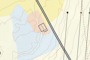 Kartbilde fra WMS-tjeneste av avviket