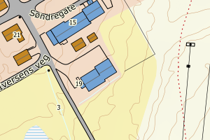Kartbilde fra WMS-tjeneste av avviket