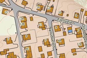 Kartbilde fra WMS-tjeneste av avviket