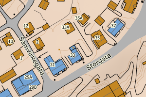 Kartbilde fra WMS-tjeneste av avviket