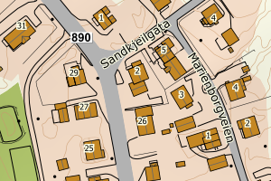 Kartbilde fra WMS-tjeneste av avviket