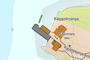 Kartbilde fra WMS-tjeneste av avviket