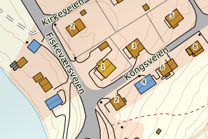 Kartbilde fra WMS-tjeneste av avviket