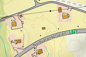Kartbilde fra WMS-tjeneste av avviket