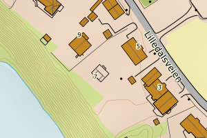Kartbilde fra WMS-tjeneste av avviket