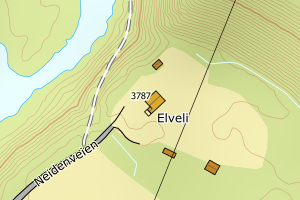 Kartbilde fra WMS-tjeneste av avviket