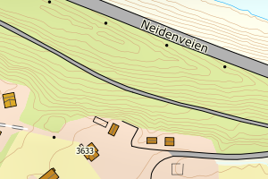 Kartbilde fra WMS-tjeneste av avviket