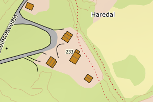 Kartbilde fra WMS-tjeneste av avviket