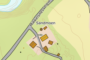 Kartbilde fra WMS-tjeneste av avviket