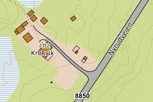 Kartbilde fra WMS-tjeneste av avviket