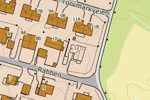 Kartbilde fra WMS-tjeneste av avviket