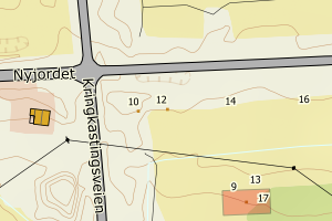 Kartbilde fra WMS-tjeneste av avviket