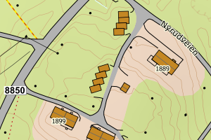 Kartbilde fra WMS-tjeneste av avviket