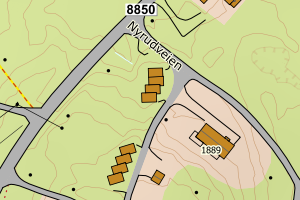 Kartbilde fra WMS-tjeneste av avviket