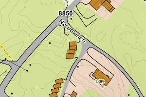 Kartbilde fra WMS-tjeneste av avviket