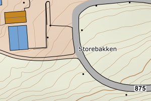 Kartbilde fra WMS-tjeneste av avviket