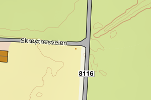 Kartbilde fra WMS-tjeneste av avviket