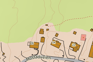 Kartbilde fra WMS-tjeneste av avviket