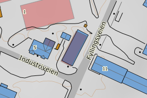 Kartbilde fra WMS-tjeneste av avviket