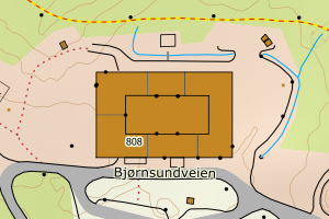 Kartbilde fra WMS-tjeneste av avviket