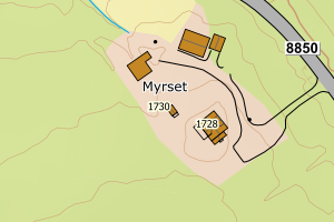 Kartbilde fra WMS-tjeneste av avviket